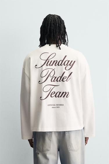 T-SHIRT À INSCRIPTIONS IMPRIMÉES - Blanc de Zara