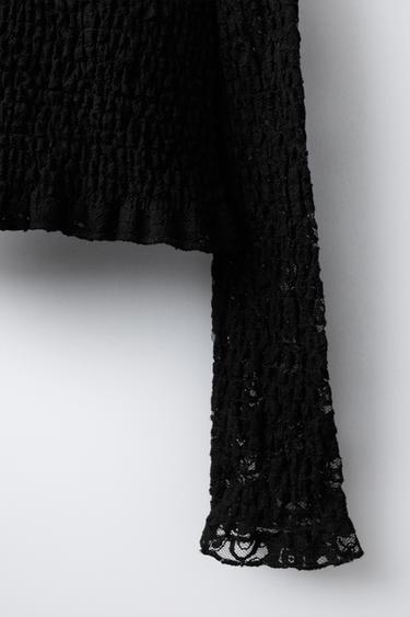 ELASTIC LACE TOP - Black by Zara - Image 3