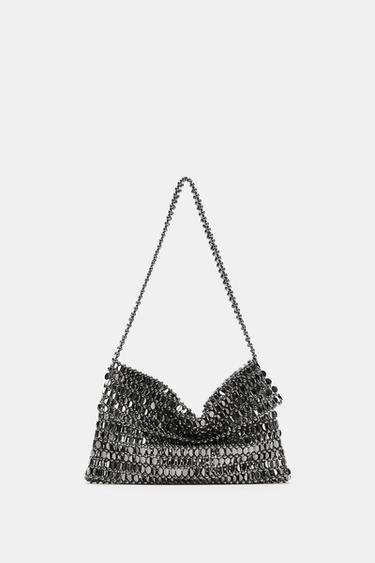 APPLIQUÉ SHOULDER BAG - Silver by Zara