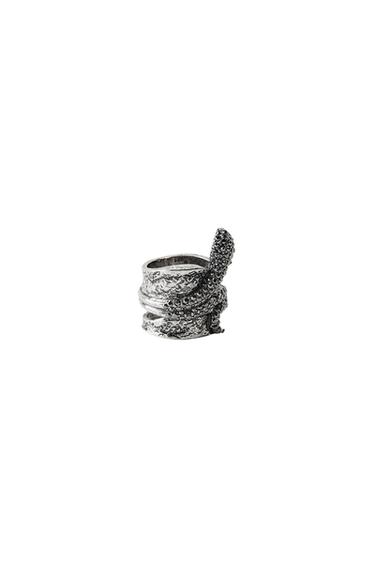 Zara SPARKLING SNAKE RING - Silver - Image 0