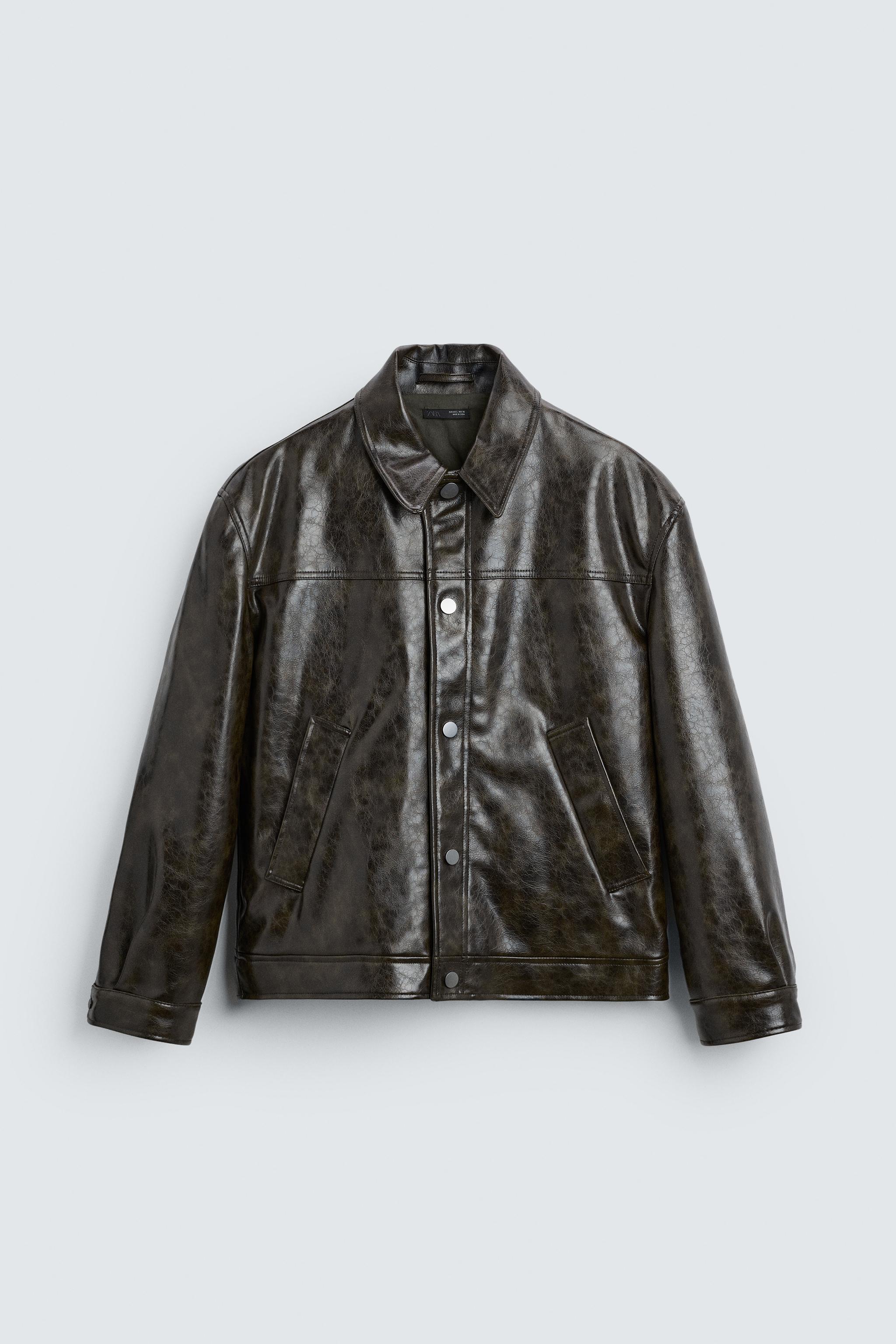 ZARAフェイクレザーボンバージャケット　ウォーターグリーン ZARAフェイクレザーボンバージャケット ウォーターグリーン