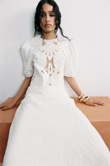 BLUSA ROMÂNTICA ZW COLLECTION - Branco da Zara