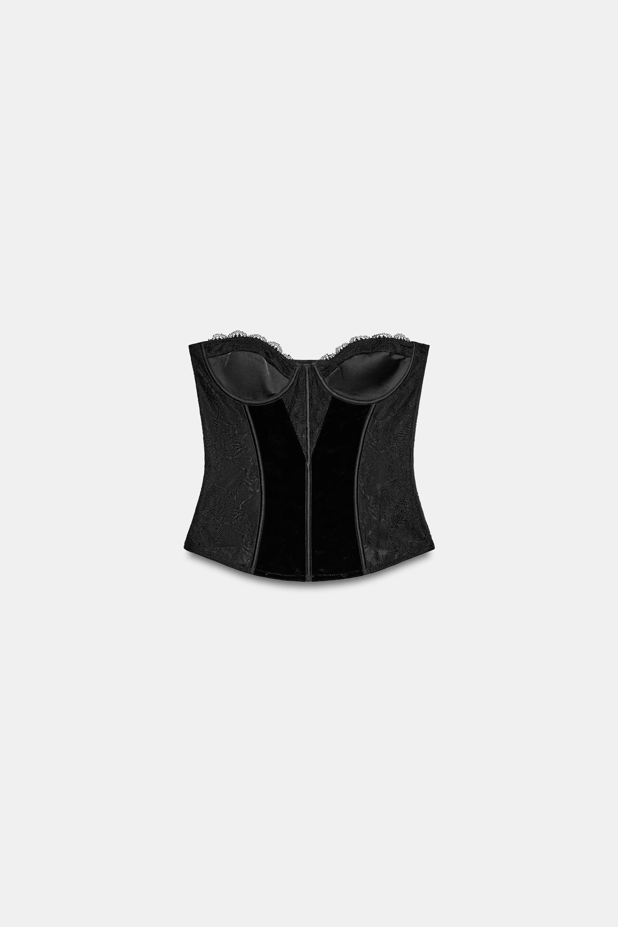 CORSET VELOURS DENTELLE