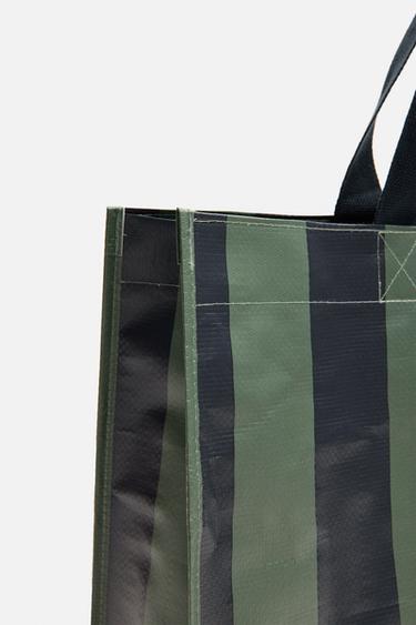 STRIPED TOTE BAG - Blue green by Zara - Image 2
