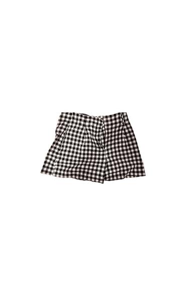 SHORT CUADRO VICHI CON LINO