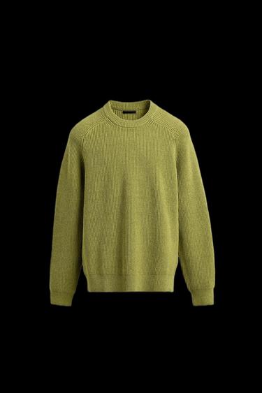 RIBBED TEXTURE SWEATER - Light green by Zara