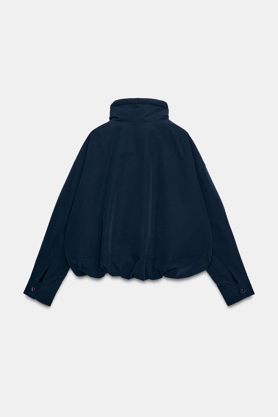 BLOUSON REMBOURRÉ À CAPUCHE WATER REPELLENT - Bleu marine de Zara - Image 1