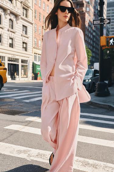 ZW COLLECTION PLEATED TROUSERS - Pink by Zara