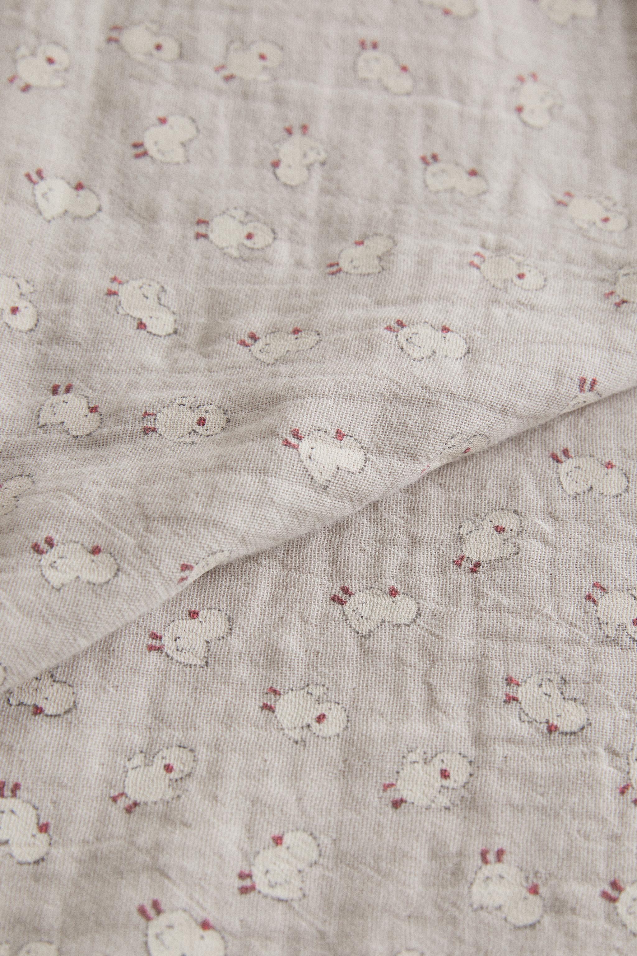 DRAP DE DESSUS ENFANT COTON GAZE POUSSINS