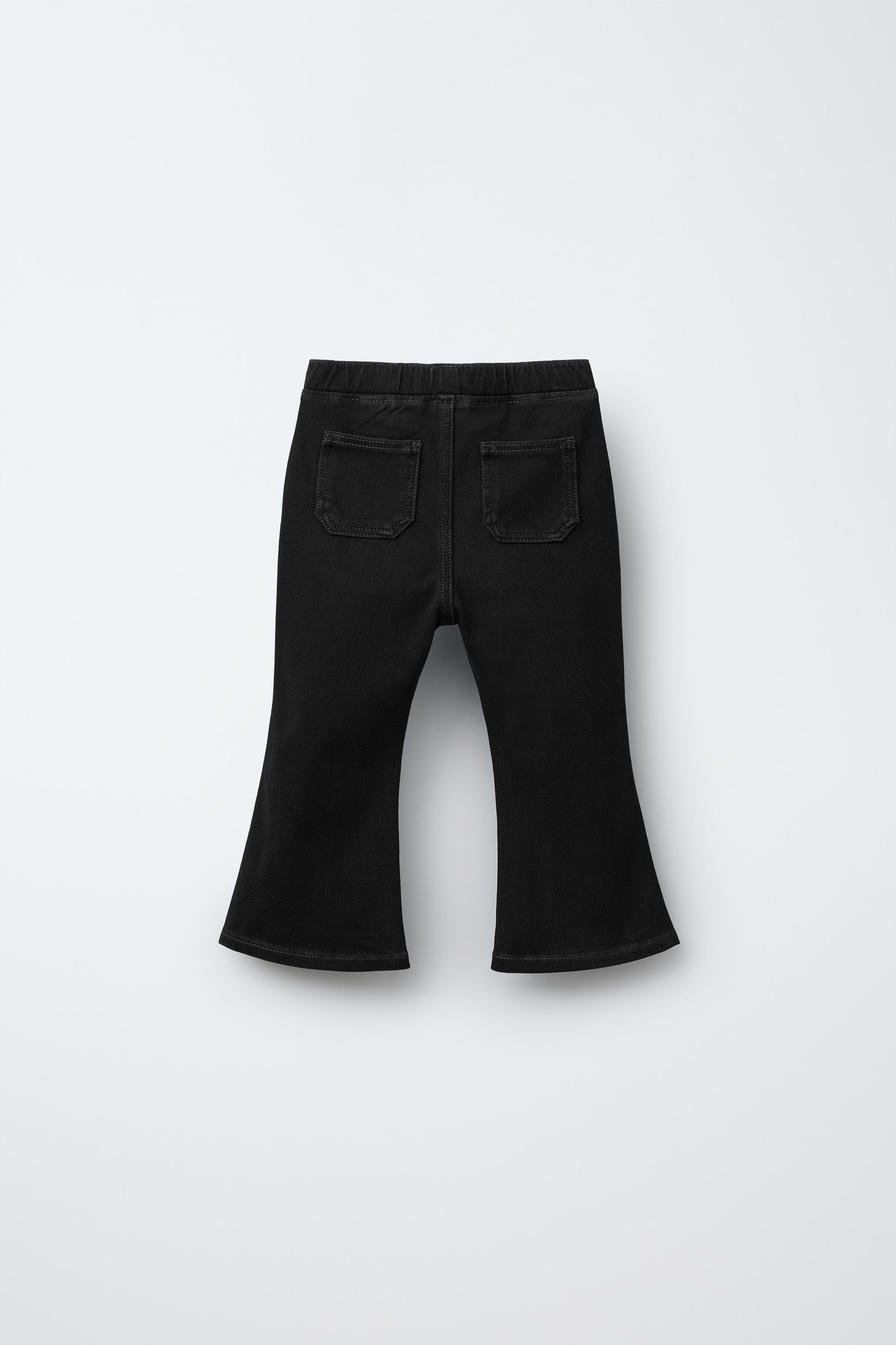 DENIM EFFECT FLARE LEGGINGS - Black | ZARA Canada