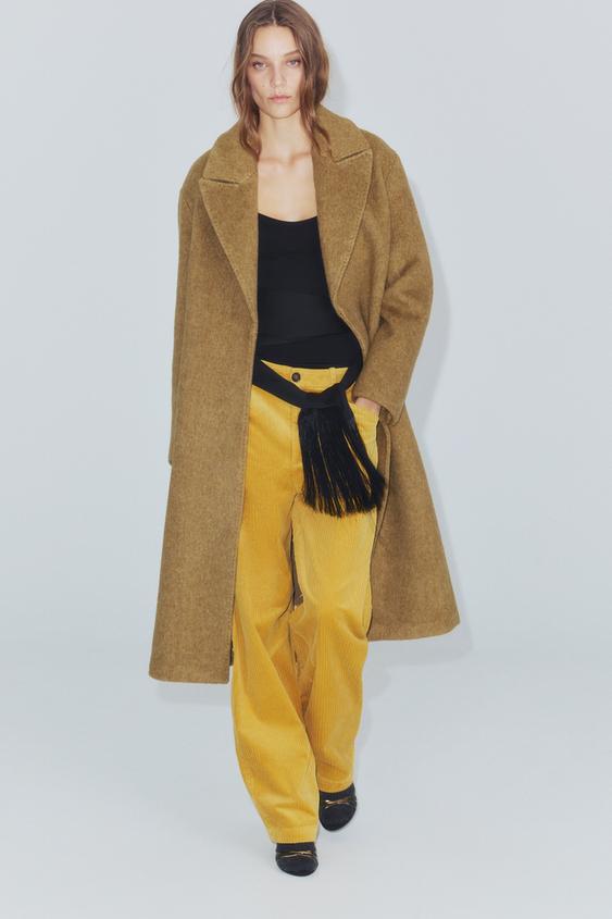 PANTALON EN VELOURS CÔTELÉ ZW COLLECTION - Jaune de Zara - Image 7