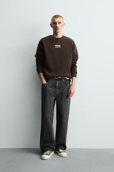 SWEATSHIRT MIT PIZZERIA LA MONTECARLO-PRINT - Braun von Zara - Bild 0