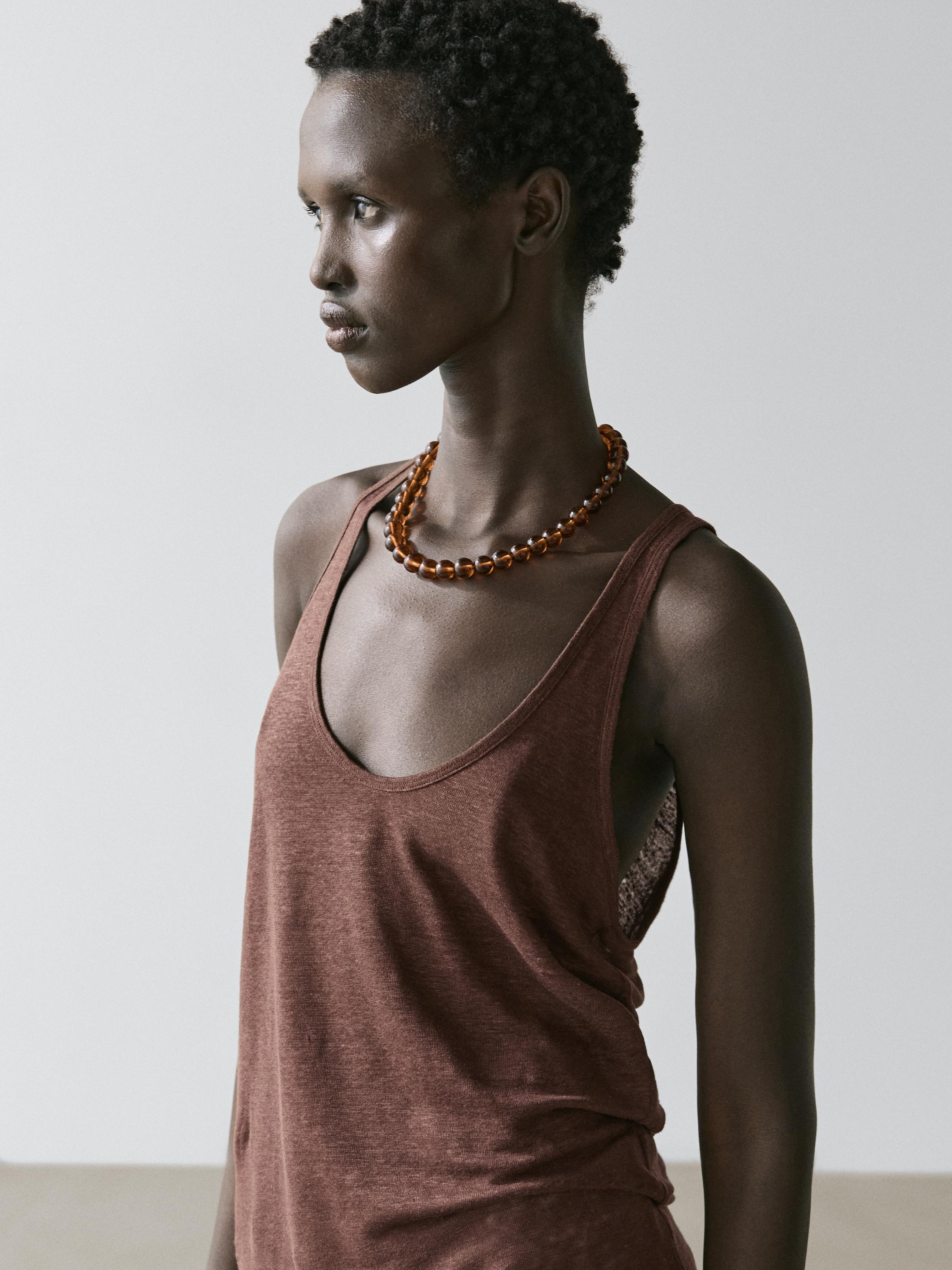 100% linen strappy top