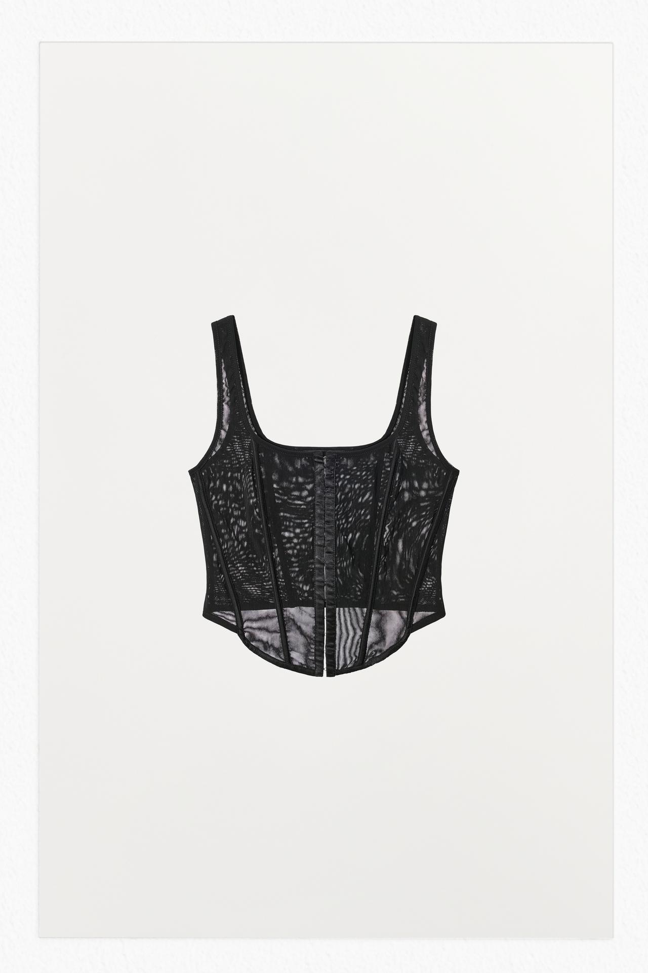 TULLE CORSET TOP — Black