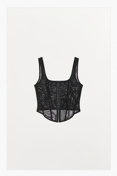 TULLE CORSET TOP — Black 1