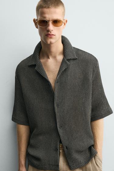 CHEMISE STRUCTURÉE RELAXED FIT - Noir de Zara - Image 4