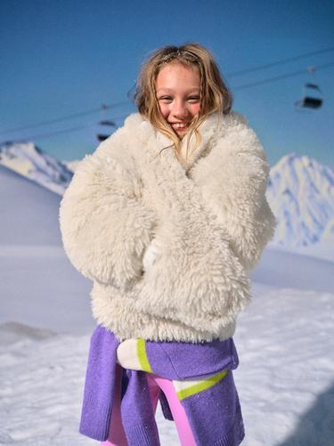 Zara SUUSAKOLLEKTSIOONI KUNSTKARUSNAHAST JAKK - Ecru