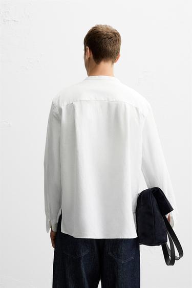 CHEMISE POLO LIN ET COTON - Blanc de Zara - Image 2