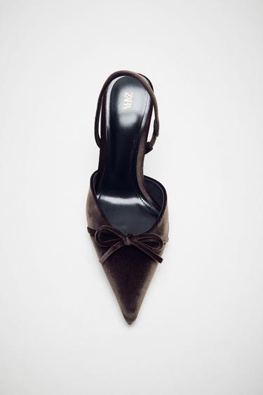 CHAUSSURES OUVERTES À L'ARRIÈRE À TALONS - Marron de Zara