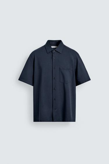 CHEMISE REGULAR FIT STRUCTURÉE - Bleu marine de Zara