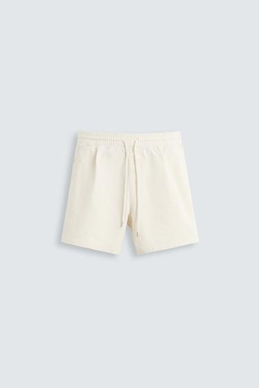 BERMUDA RELAXED FIT LAVADA - Blanco roto de Zara
