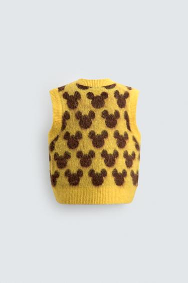 GILET EN MAILLE SILHOUETTE MICKEY HARRY LAMBERT FOR ZARA X DISNEY - Jaune de Zara - Image 1
