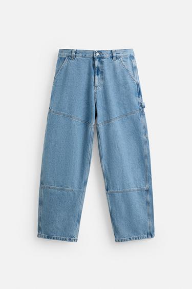 FADED CARPENTER POCKET TROUSERS - Mid-blue by Zara