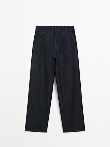 Zara Mid-rise straight-leg jeans - Blue