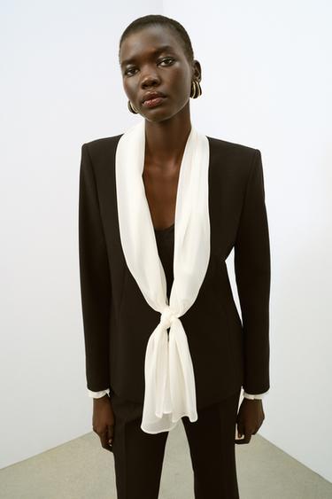 VESTE À NŒUD FOULARD - Noir de Zara - Image 1