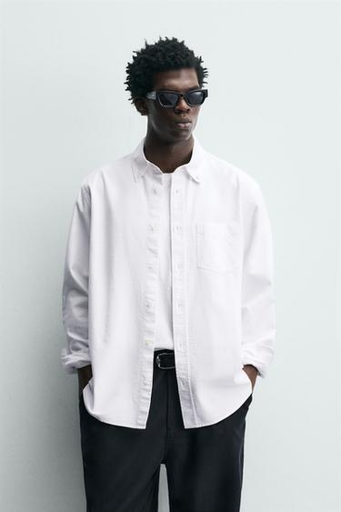 TEXTURED OXFORD SHIRT - White by Zara