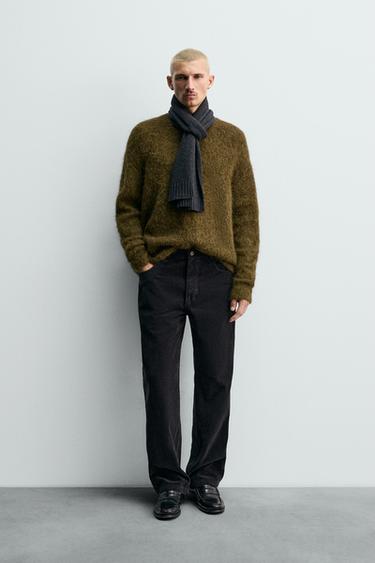 Zara REGULAR FIT CORDUROY PANTS - Dark navy - Image 0