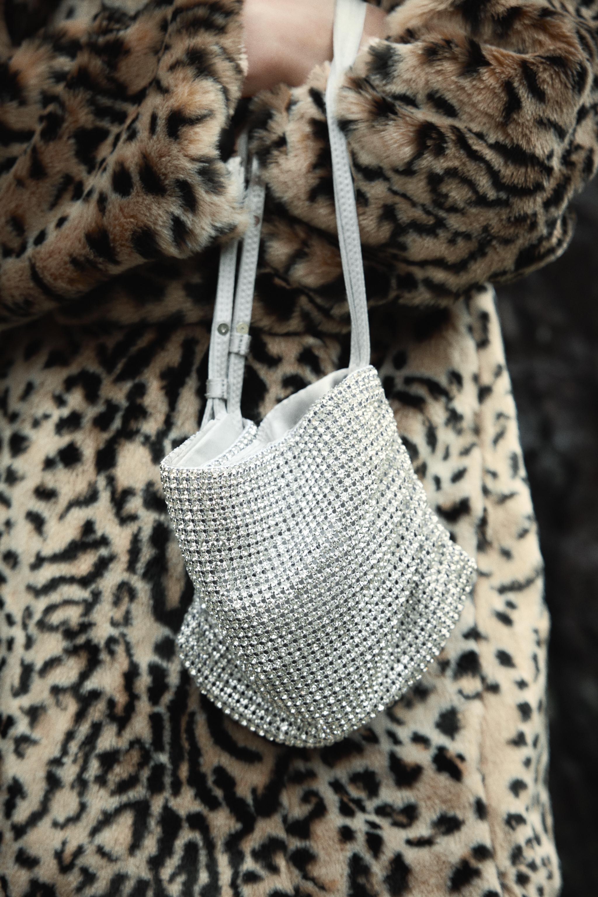 RHINESTONE MINI BUCKET BAG