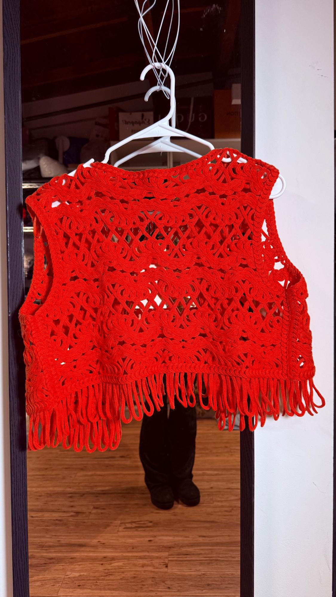 FRINGED KNIT VEST - Image 2
