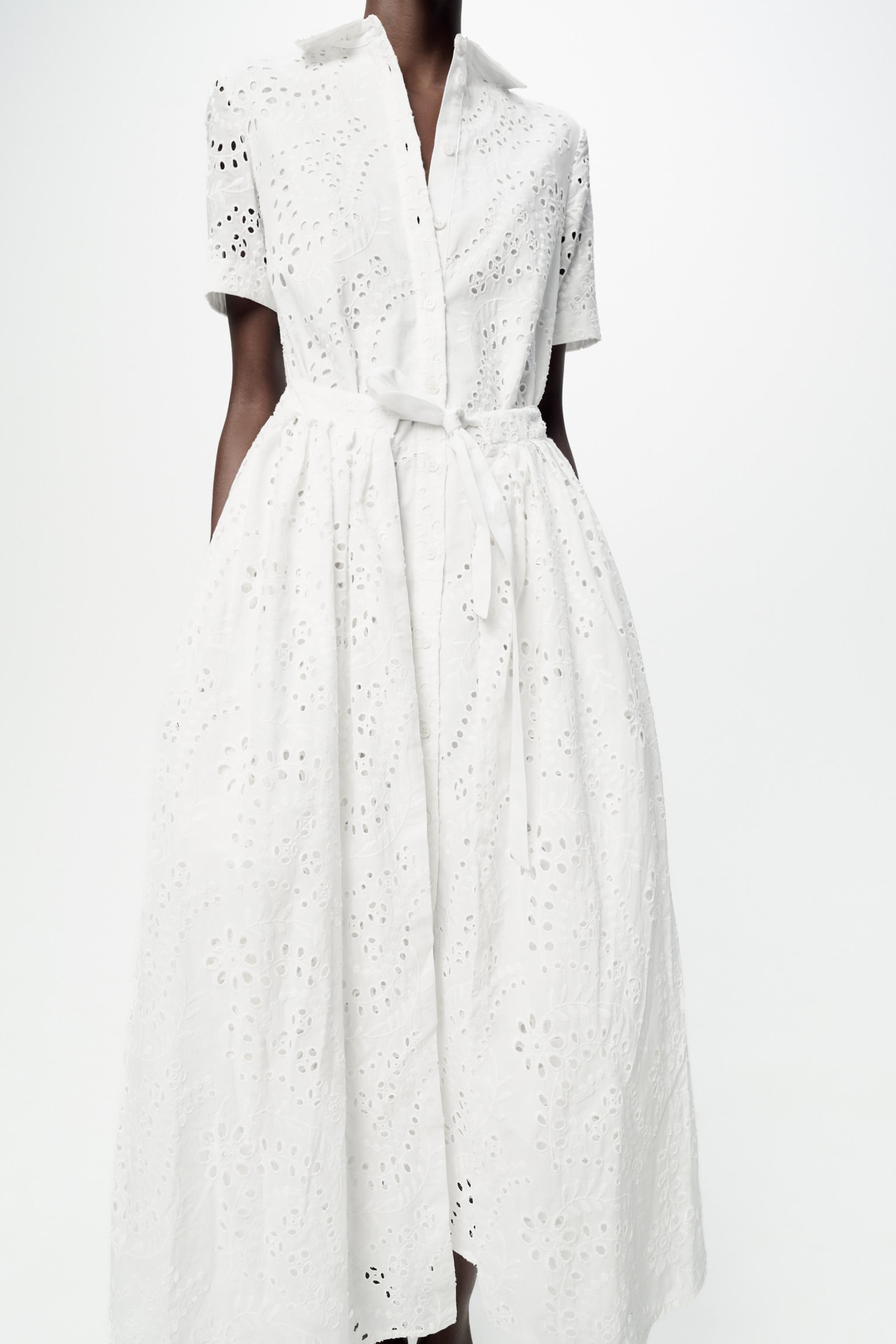Midi Embroidered Tshirt Dress ZW COLLECTION EMBROIDERED SHIRT DRESS White ZARA United States Midi Embroidered Tshirt Dress ZW COLLECTION EMBROIDERED SHIRT DRESS White ZARA United States