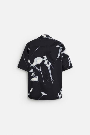 CHEMISE EXTENSIBLE À IMPRIMÉ FLEURI - Bleu marine de Zara - Image 6