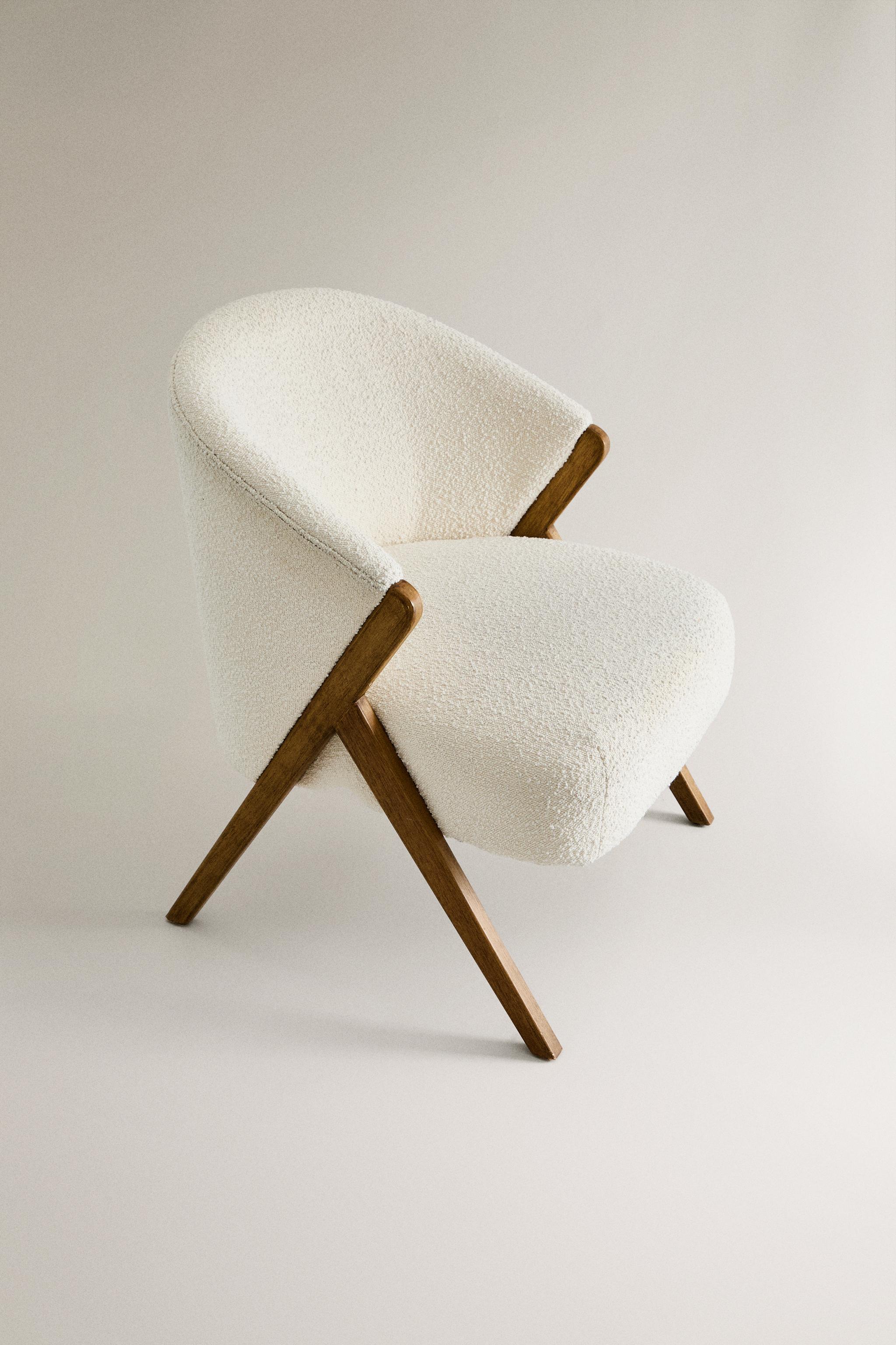 UPHOLSTERED BOUCLÉ ACCENT CHAIR - Ecru | ZARA United States