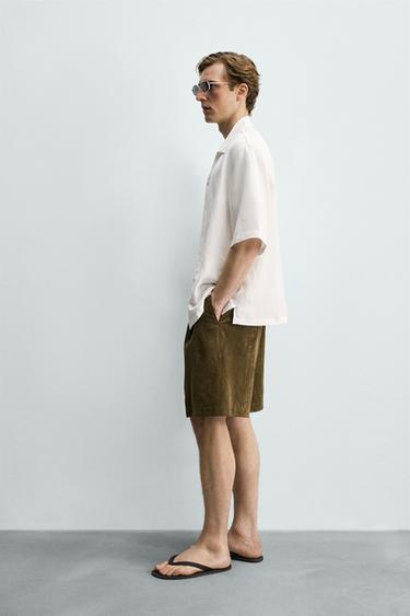 FLUID VISCOSE/LINEN SHIRT - Oyster-white by Zara - Image 3