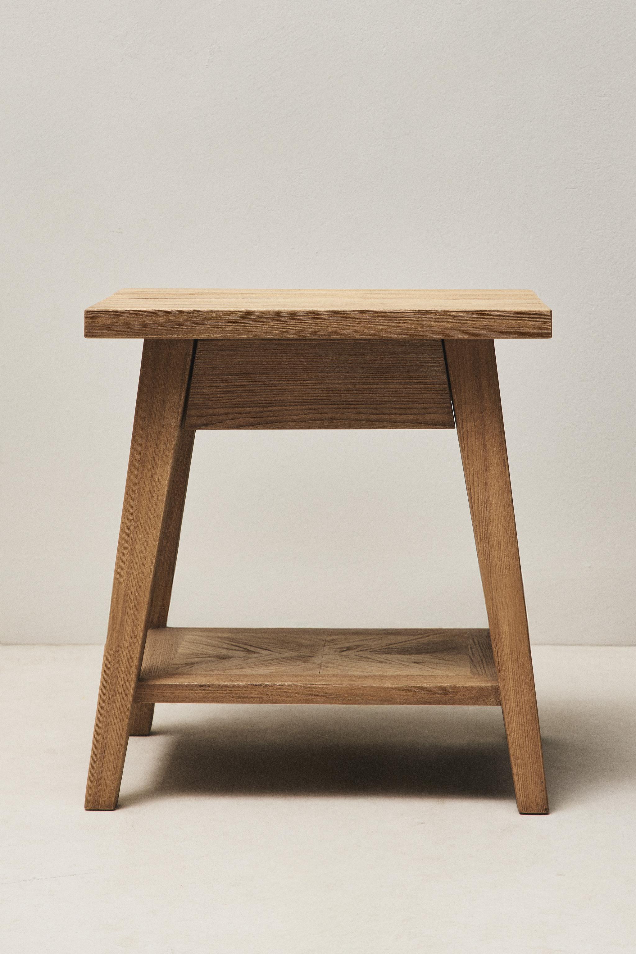WOODEN BEDSIDE TABLE