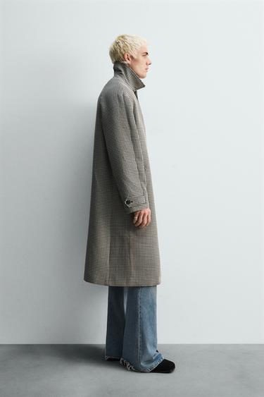 LIMITED EDITION CHECK TEXTURED COAT - Black / White by Zara - Image 3