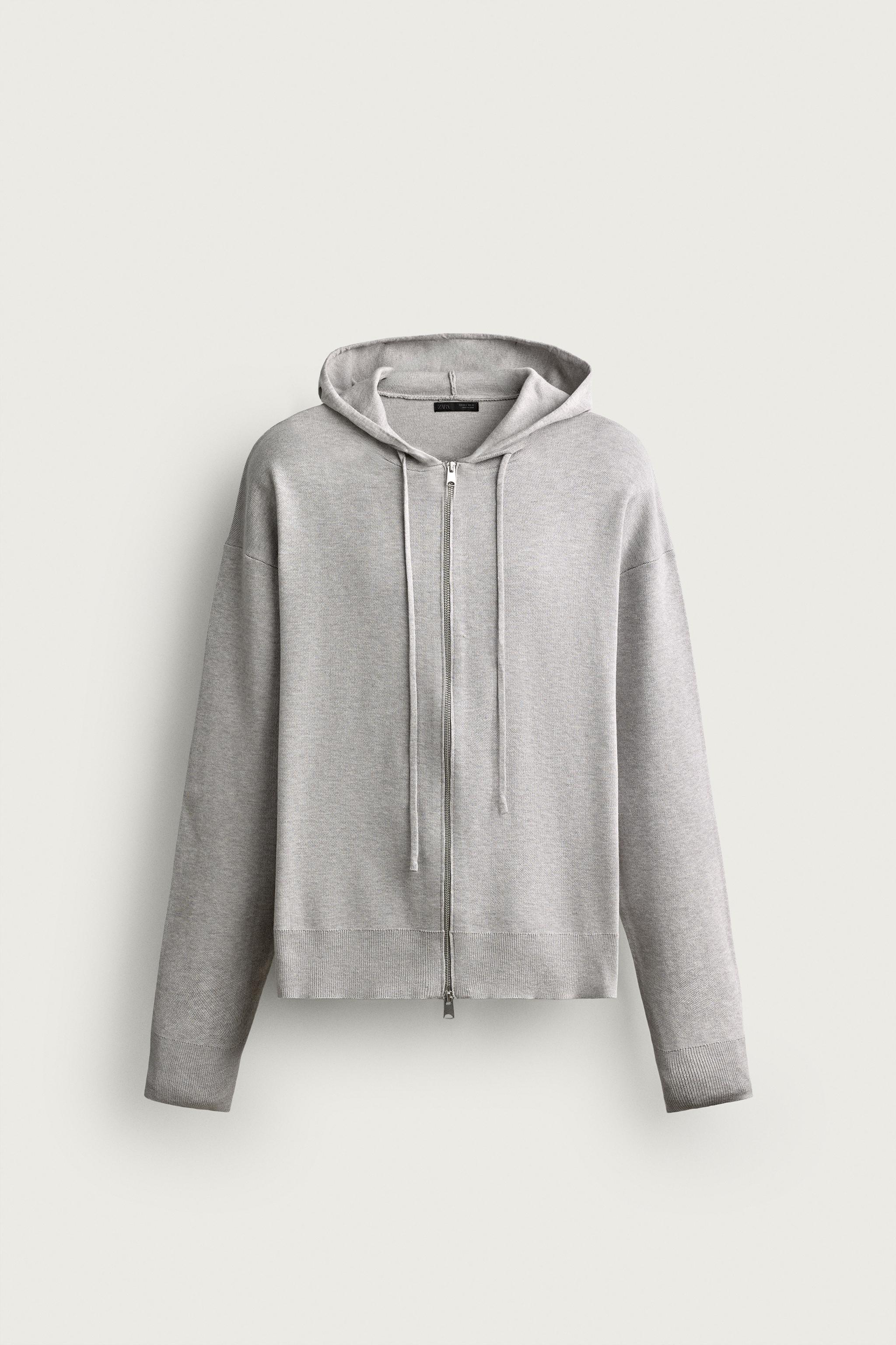 SOFT KNIT HOODIE — Gray marl