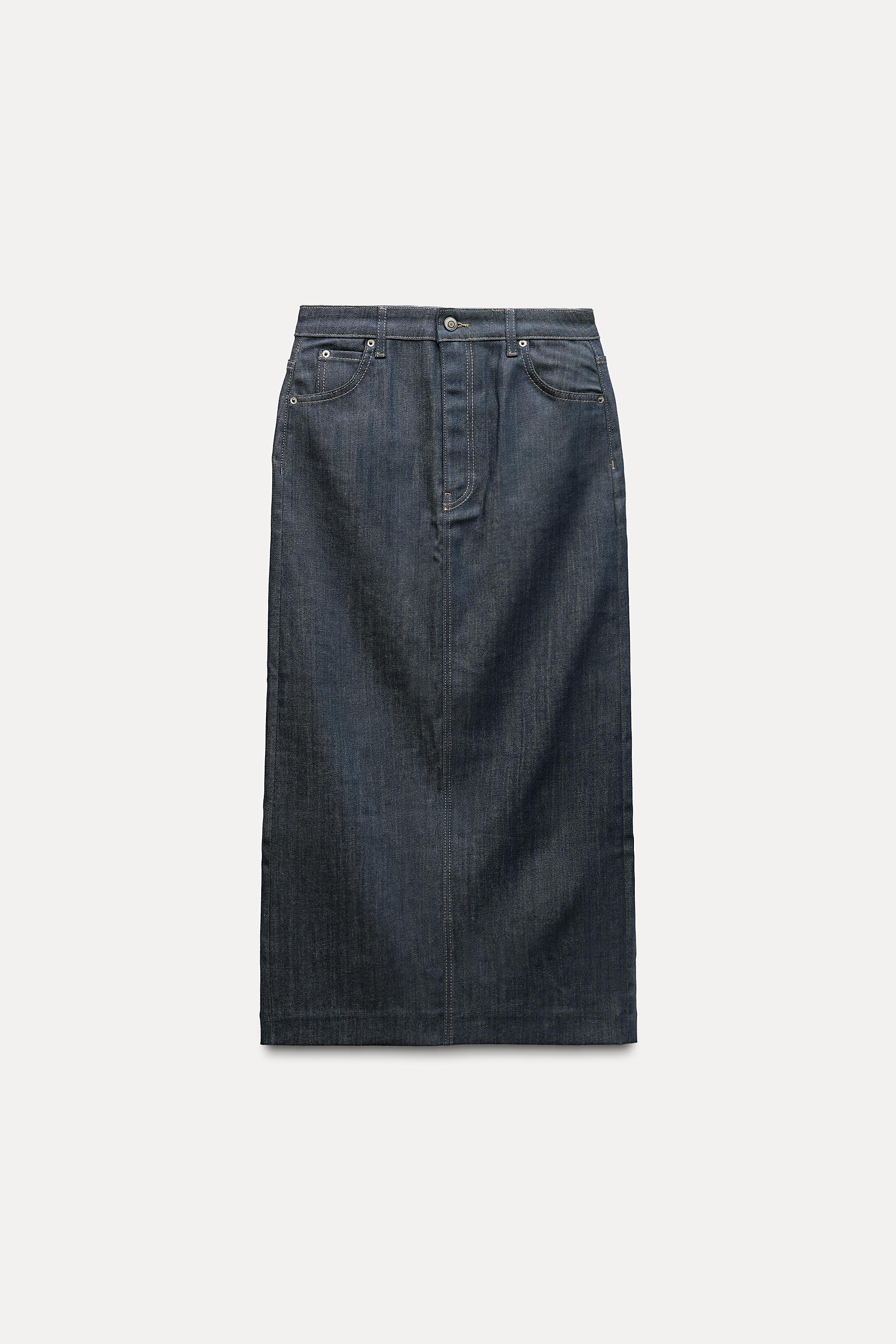 JUPE DROITE EN JEAN ZW COLLECTION Bleu ZARA France