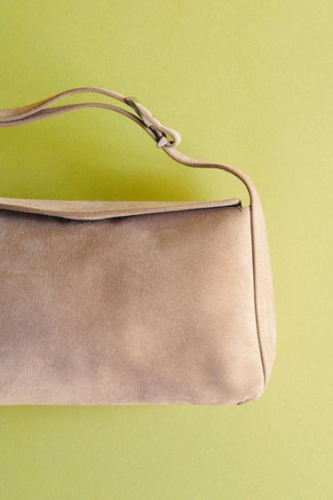 Zara MINI SUEDE HANDBAG - SAND/BROWN - Image 0
