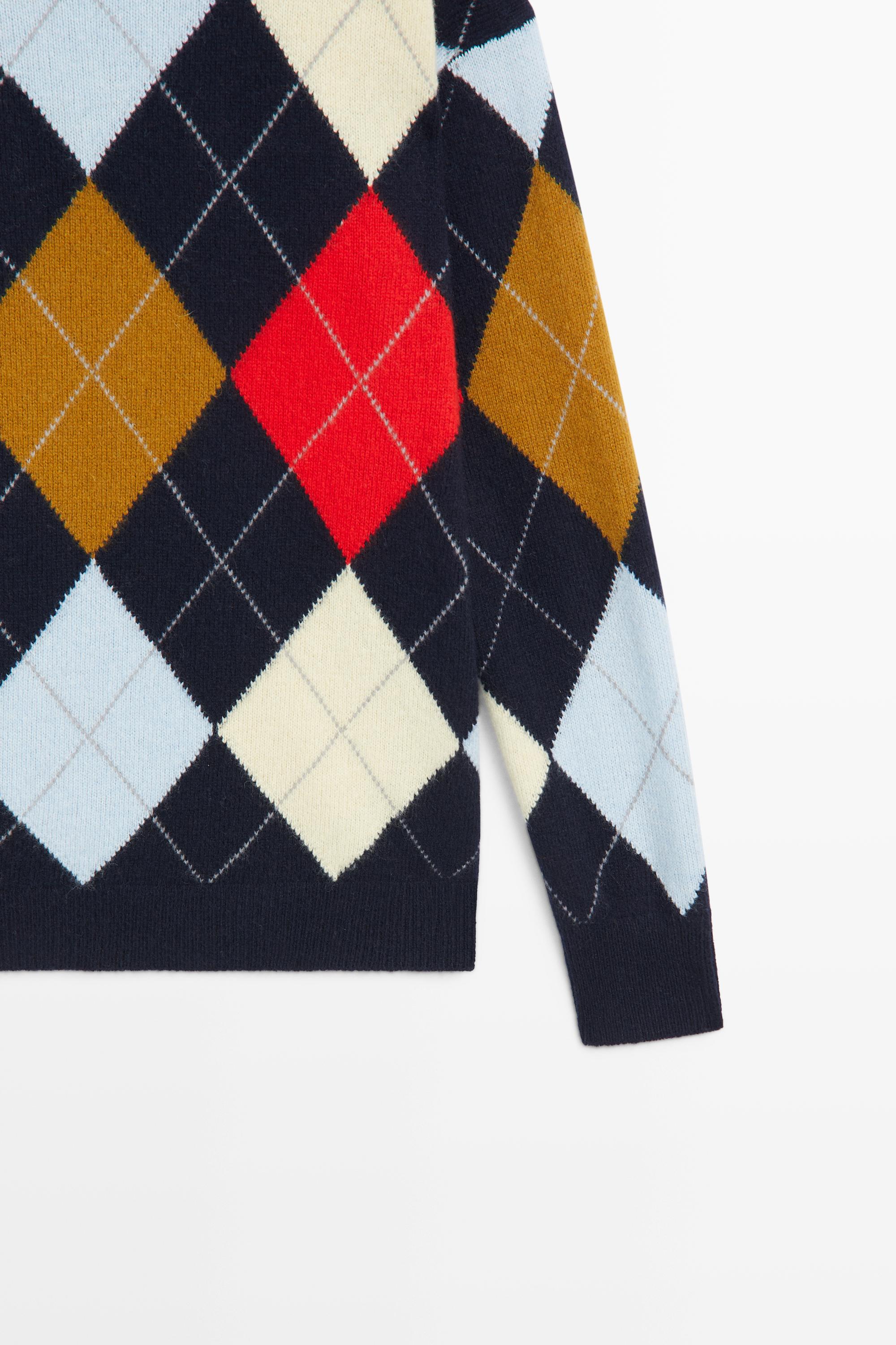 Pull à losanges en maille 100 % laine