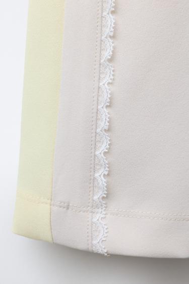 SPORTY TROUSERS WITH TULLE TAPING - Light yellow by Zara - Image 3
