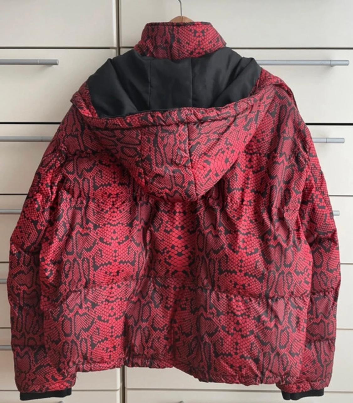 SNAKESKIN PRINT PUFFER JACKET - Image 3