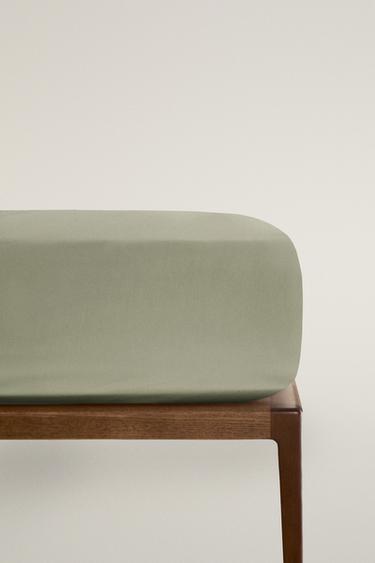 SATEEN FITTED SHEET | 40 CM HIGH (500 THREAD COUNT) - dusty blue by Zara - Image 0