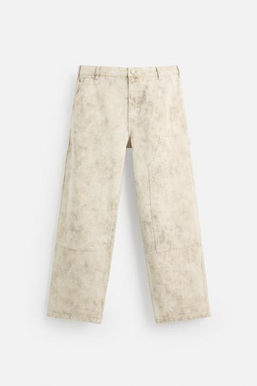 ABSTRACT PRINT CARPENTER TROUSERS - Beige by Zara - Image 6