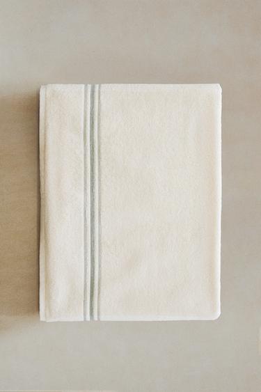 컬러 보더 목욕 타월 - Zara 아이보리