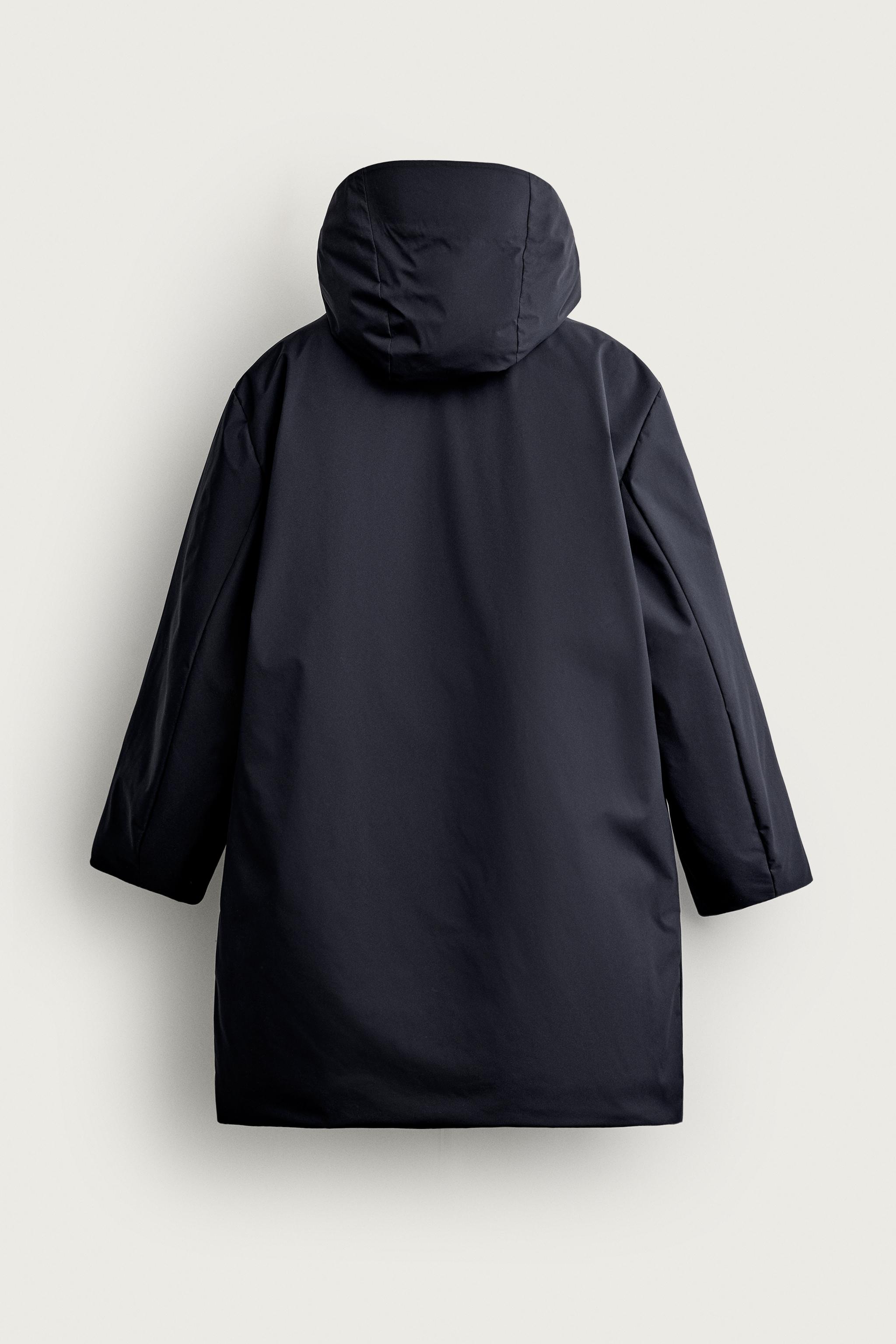 WATER REPELLENT TECHNICAL HOODIE PARKA - Navy blue | ZARA Canada