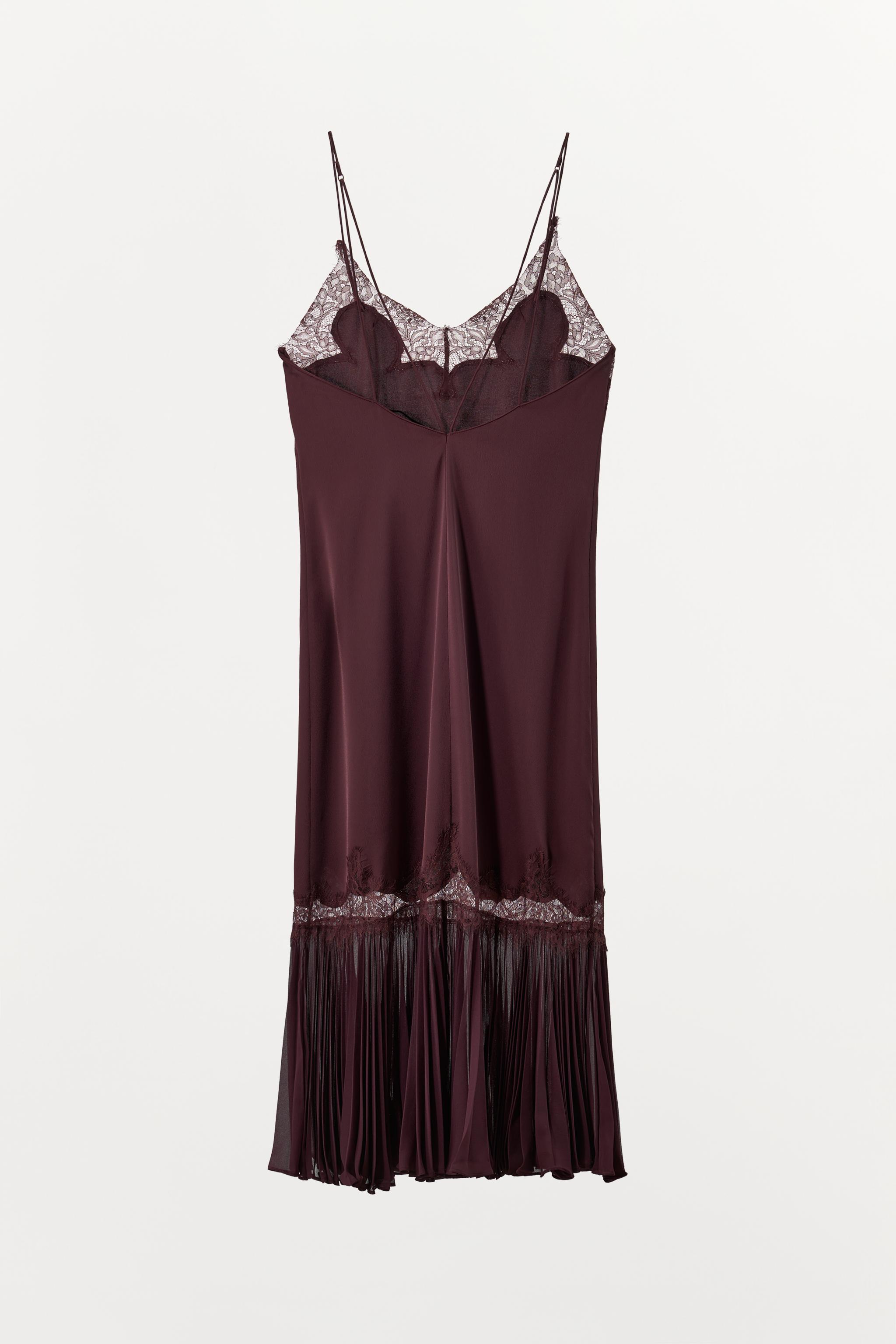 PLEATED LACE COMBINATION DRESS